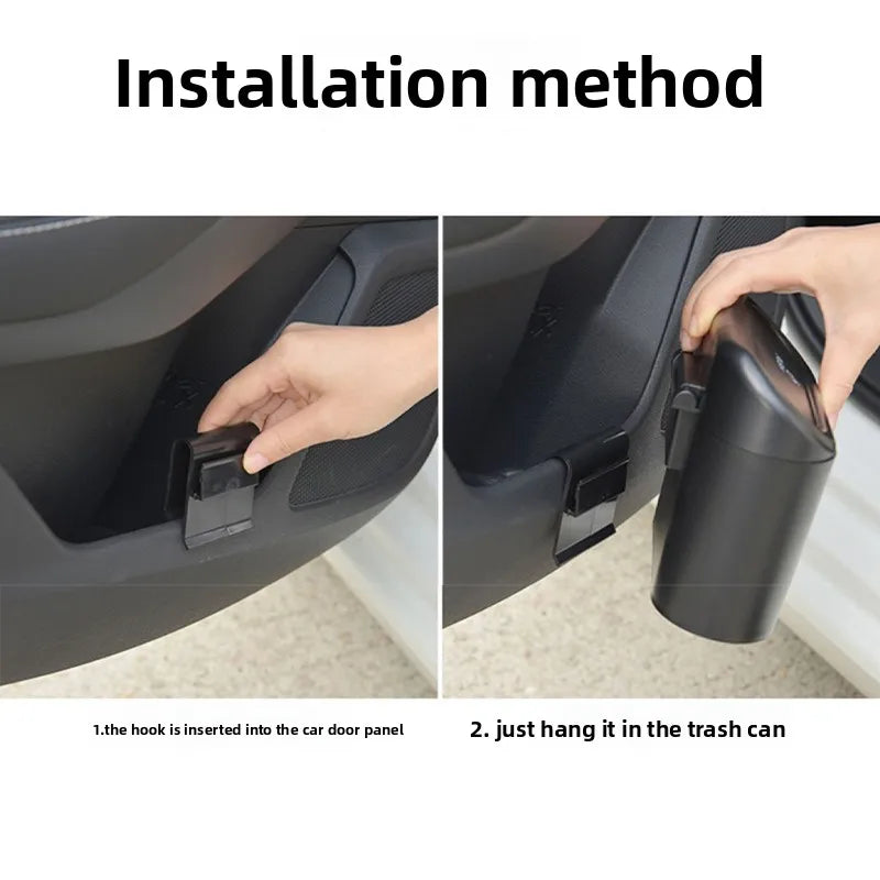 Car Trash Bin Kit Black Square Pressing With Lid