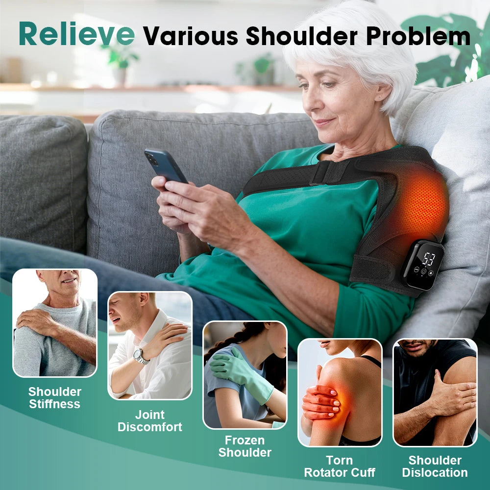 Electric Shoulder Massager Heating Pad Vibration Massage