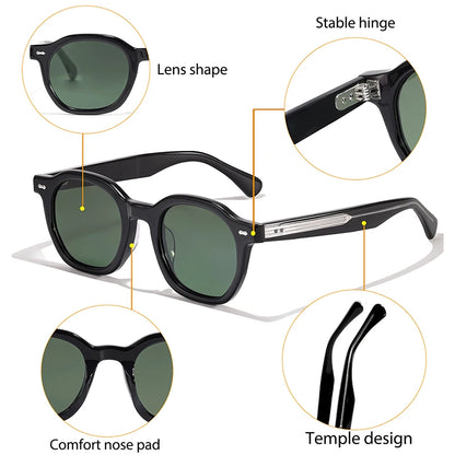 HBK Vintage Simple Round Men Sunglasses