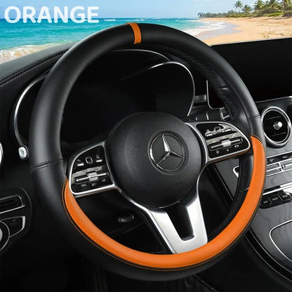 Napa Leather Steering Wheel Cover Non-Slip Inside