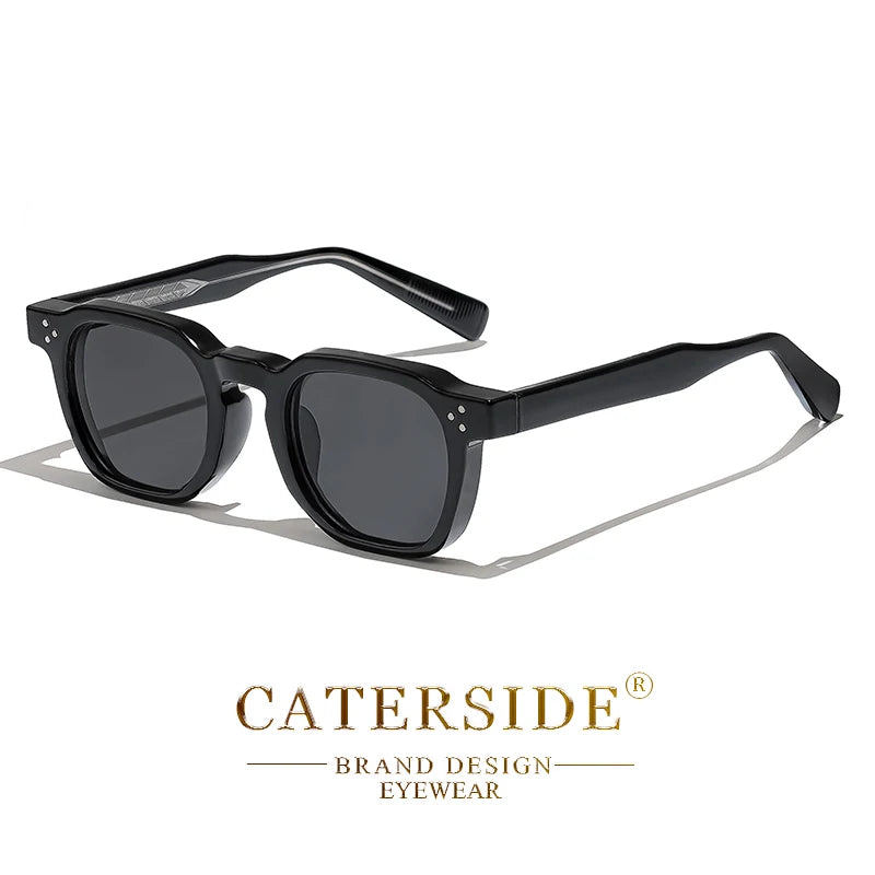 CATERSIDE Retro Punk Men Sunglasses Small Frame Square