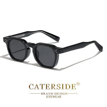 CATERSIDE Retro Punk Men Sunglasses Small Frame Square