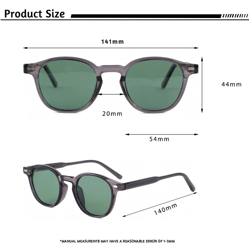 Caterside Polarized Round Sunglasses Men TR Frame