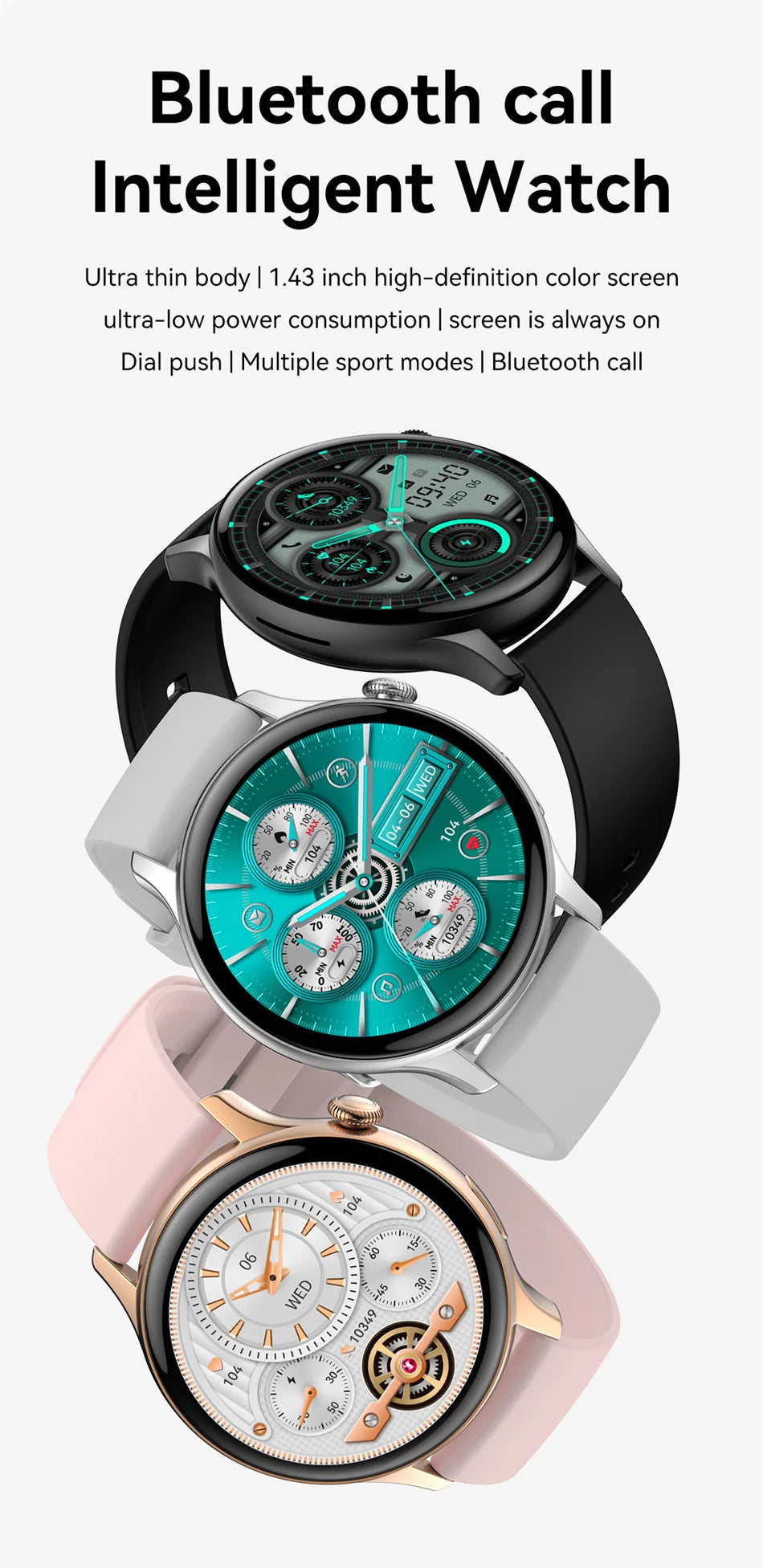 NFC Smart Watch Amoled HD GPS Track Sports Heart Rate