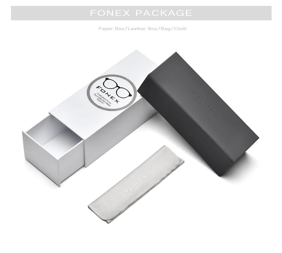 FONEX Titanium Sunglasses Men Famous Brand Design