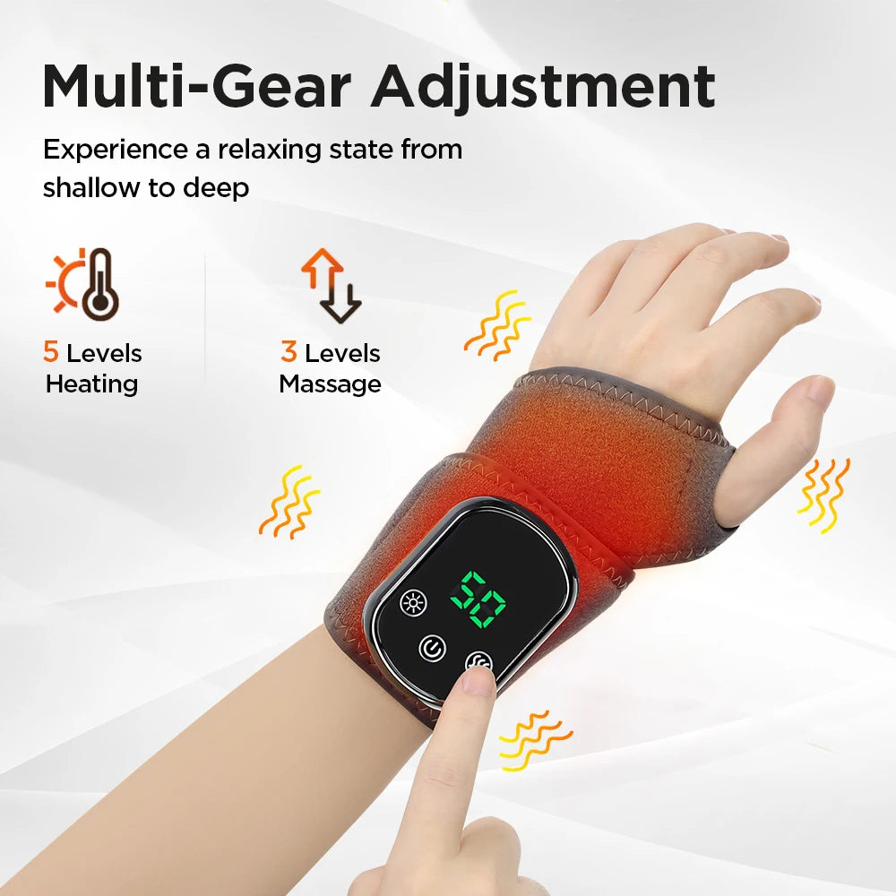 Cordless Wrist Brace with Heat Massager Wrap Rechargeable