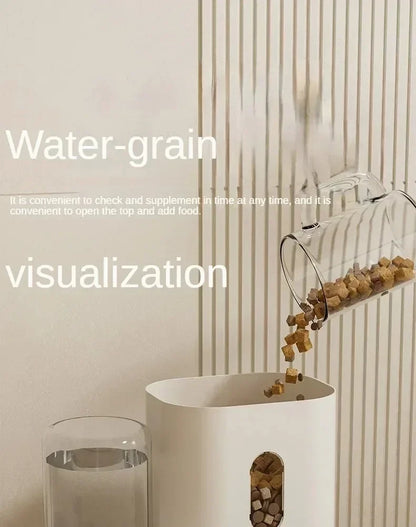 Automatic Feeder Dog Cat Food Bowl With Water Fountain