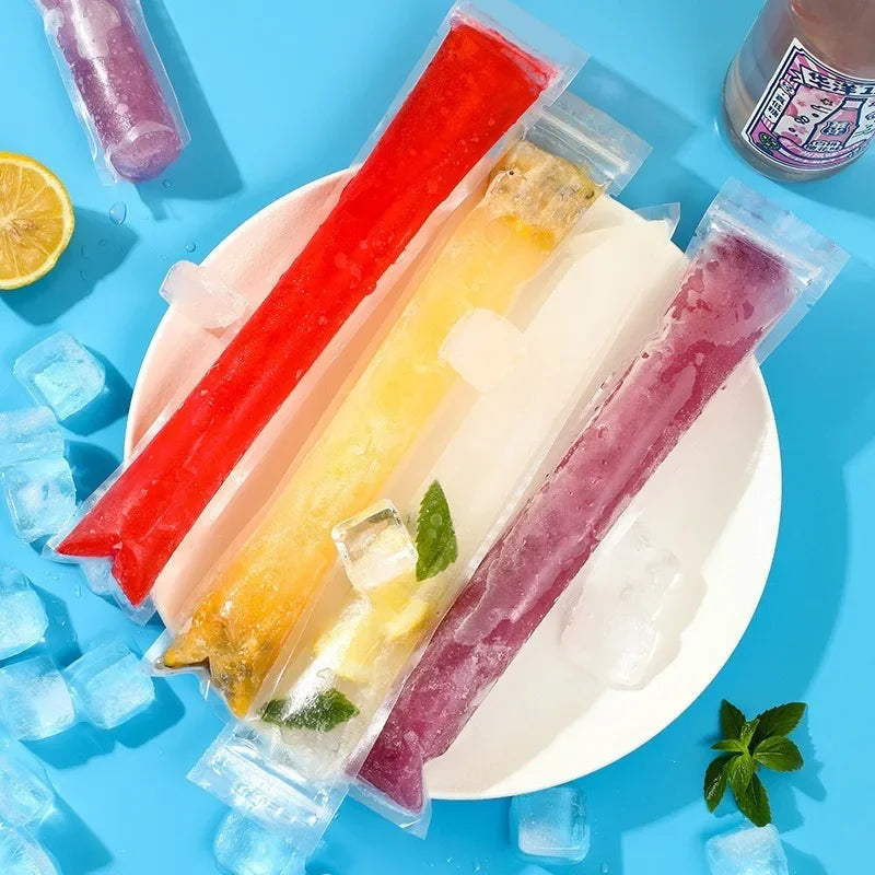 Disposable Ice Popsicle Mold Bags Clear Ice Block Packaging