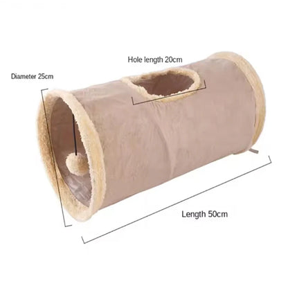 Pet Cat Plush Tunnel Foldable Suede Channel Toy
