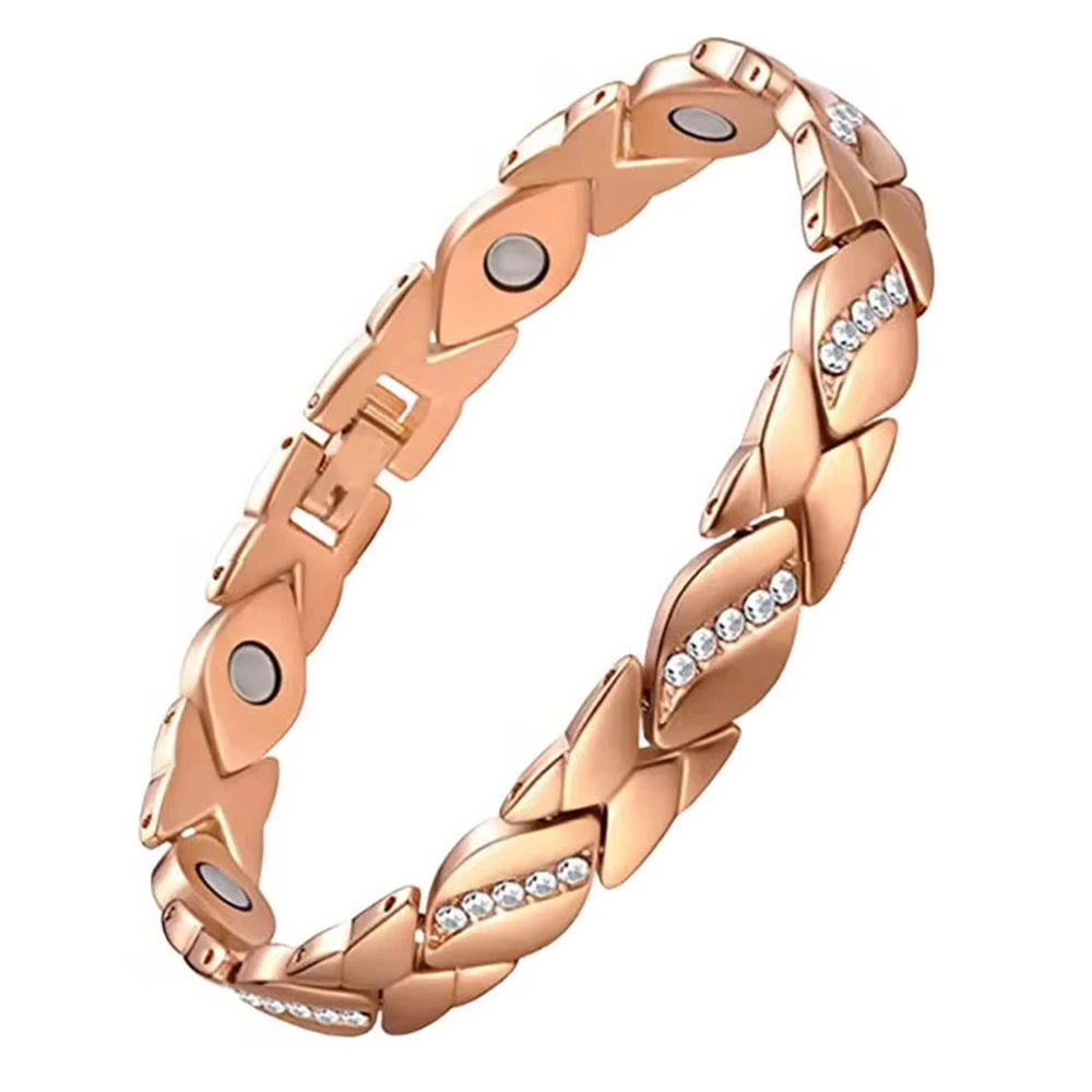 Lucky  Magnetic Therapy Bracelet for Women; Adjustable Copper