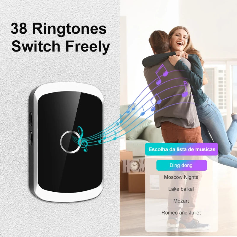 Smart Wireless Doorbell Door Chime Kit No Socket Required