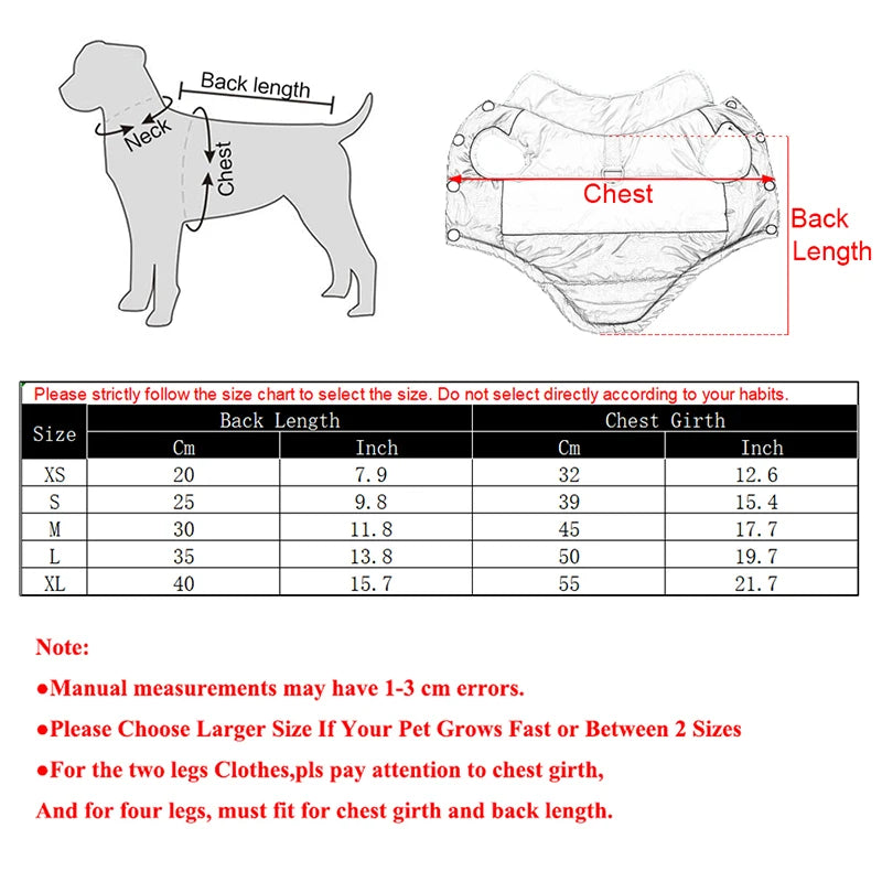 Dog Clothes Autumn Winter Warm Pet Coat Waterproof Jacket