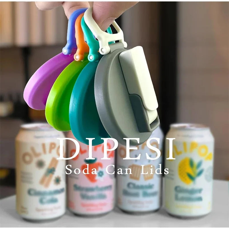 Portable Soda Can Lid Silicone Straw Soda Can Lid Reusable