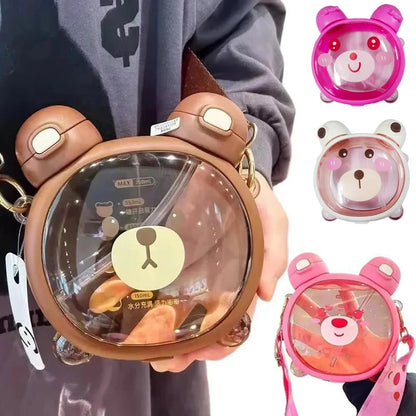 750MLCute Bear Kettle Straw Water Bottle