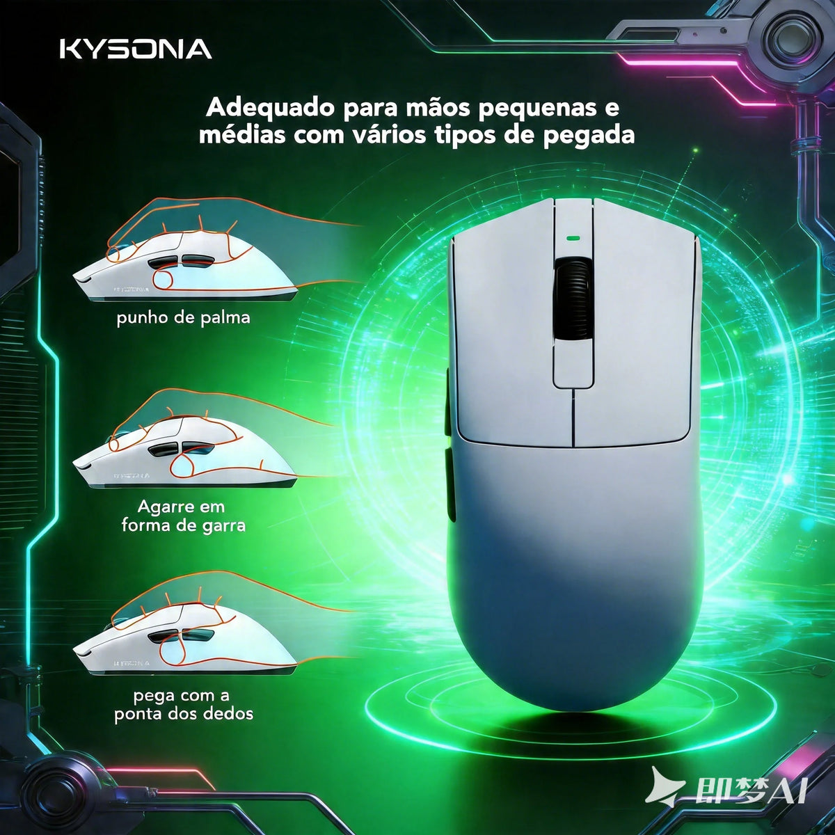 Tri-Mode Gaming Wireless Bluetooth Wired Mouse