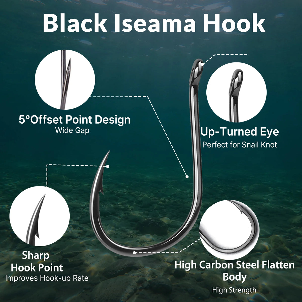 9KM Iseama Fishing Hooks 50~200Pcs Carp Hook Saltwater
