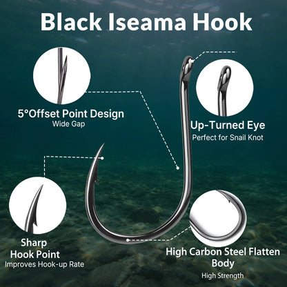 9KM Iseama Fishing Hooks 50~200Pcs Carp Hook Saltwater