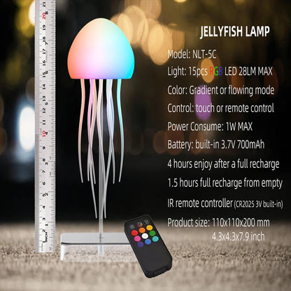 LED Jellyfish Lamp with 9 Tentacles 2 Working Modes