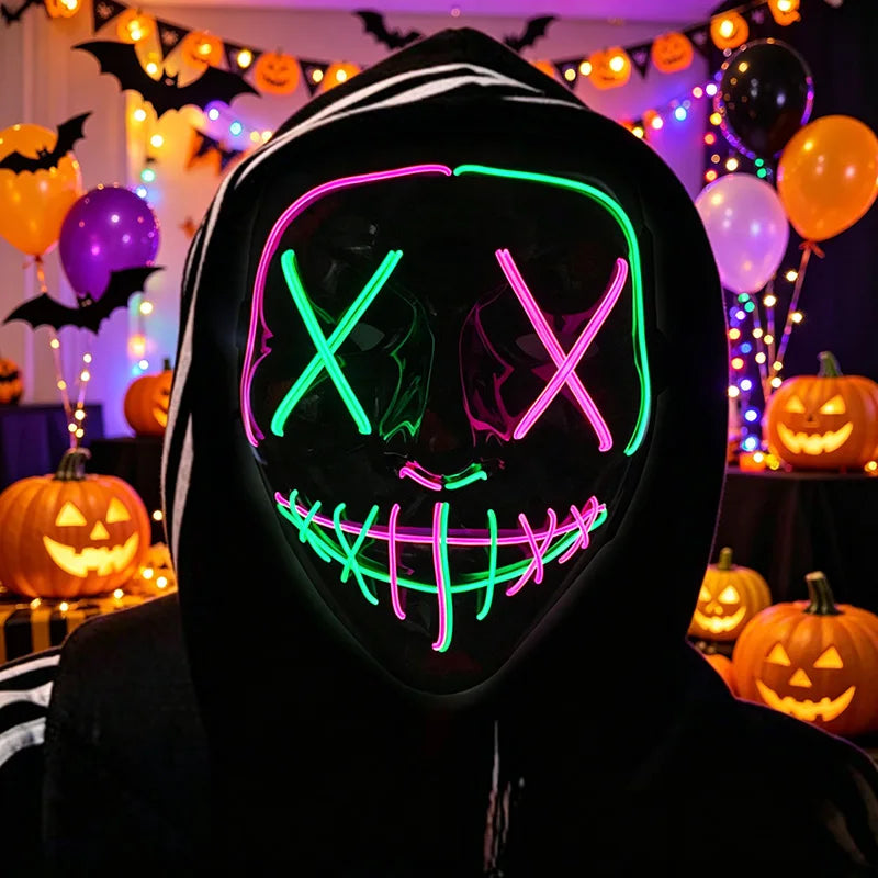 Wireless LED Purge Mask Halloween Horror Party Carnival Cosplay