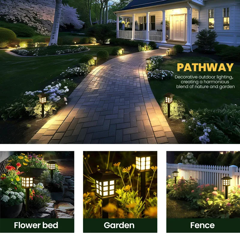 8 Pack Solar Pathway Garden Lights Outdoor Solar Lawn Lamp