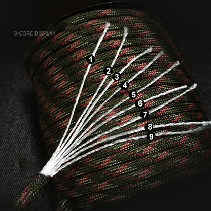 9 Core 650lb Paracord 100m Dia.4mm Military Standard