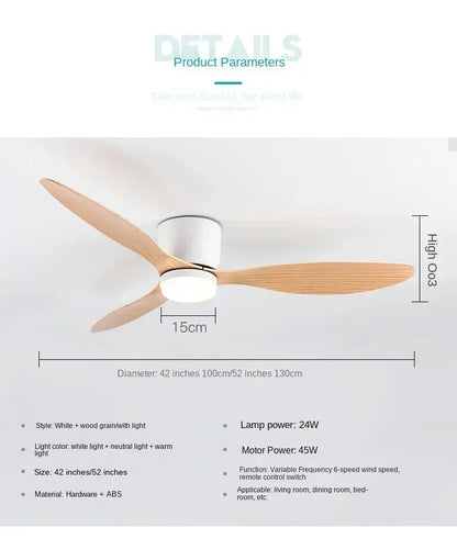 Modern LED Ceiling Fan Lights, Low Floor Decorative Lights