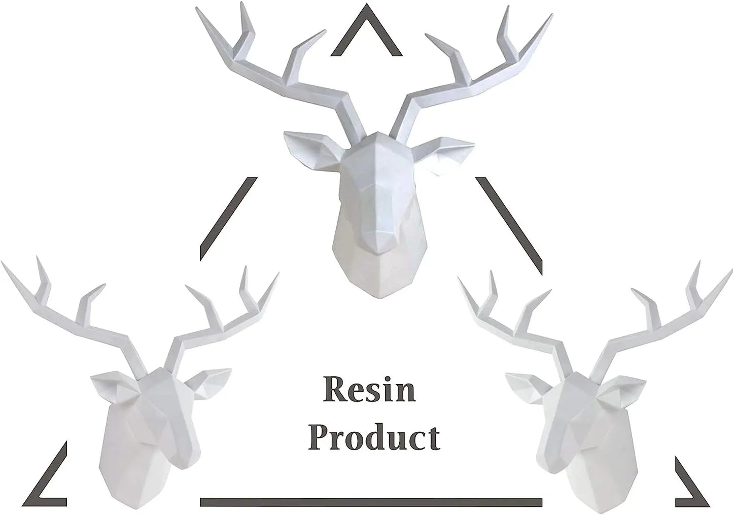 Deer Head Sculpture Animal Statue Figurines Wall Hanging