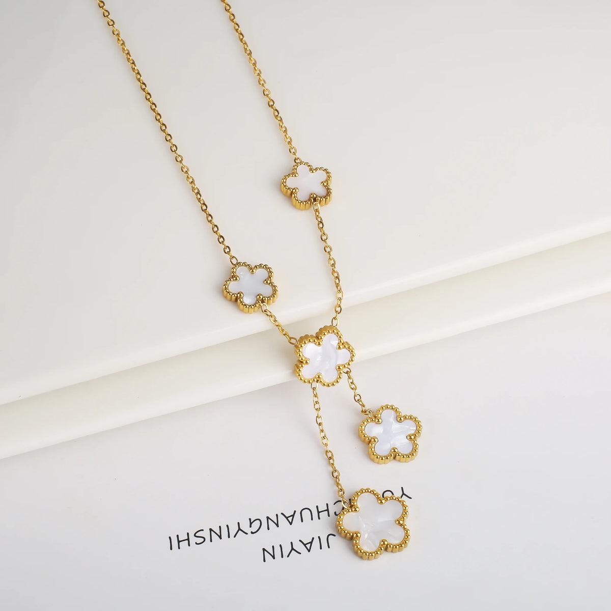 Stainless Steel Laser Five Leaf Flower Petal Adjustable Clover