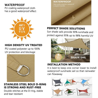Waterproof Sun Shelter Triangle Sunshade Protection Outdoor
