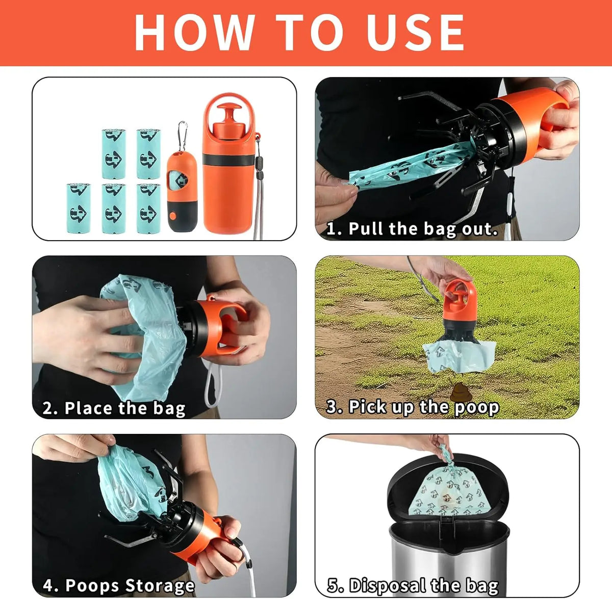 Dog Poop Scooper Set Claw Waste Picker