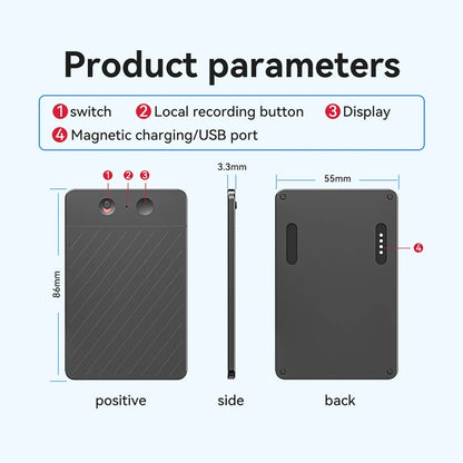 AI Voice Recorder with LED Indicator ChatGPT Smart Transcription