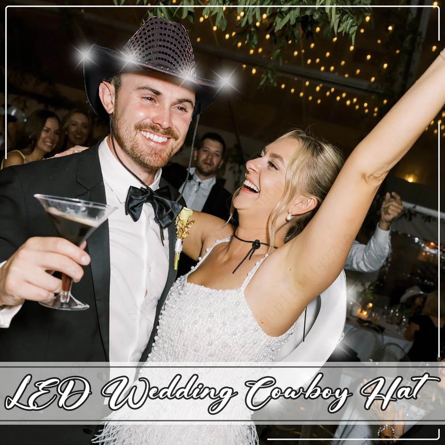 LED Cowboy Hats Wedding Hats Bulk Light up Cowboy Hats