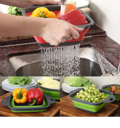 Silicone Folding Drainer Basket Portable Kitchen Strainer
