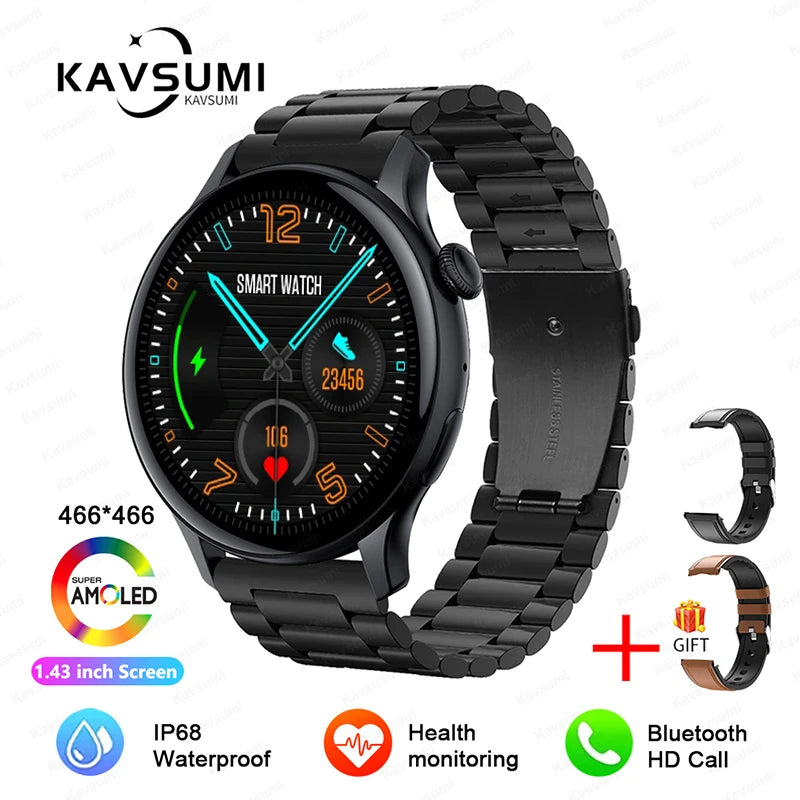 NFC Smart Watch Amoled HD GPS Track Sports Heart Rate