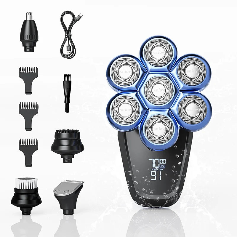 6-in-1 7D Head Shavers for Bald Men Electric Razor
