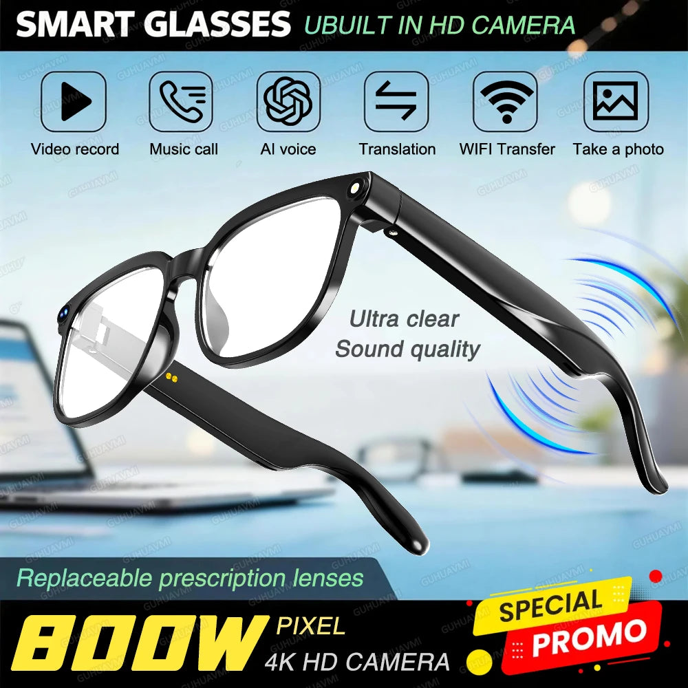 New Smart AI Glasses 1080P HD Video Record Camera ChatGPT