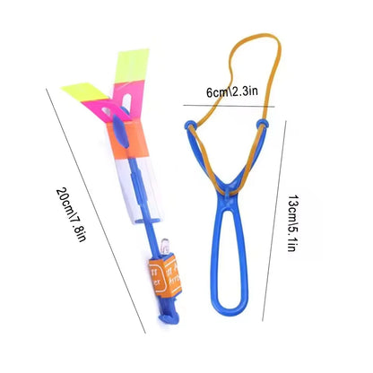 5/10Pc LED Flying Arrow Rocket Toys - Rubber Band