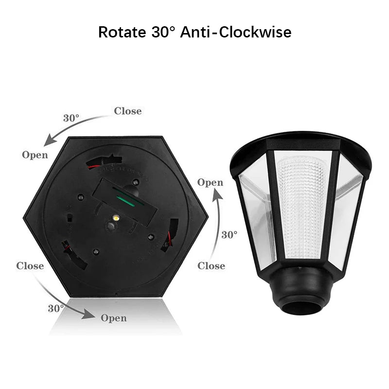 Retro Solar Wall Lights Outdoor Hexagonal Lamp