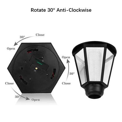 Retro Solar Wall Lights Outdoor Hexagonal Lamp