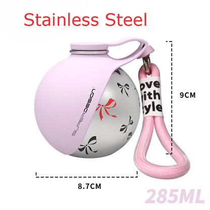 Small Dog Water Bottle 285ML Stainless Steel/PETG Convenient