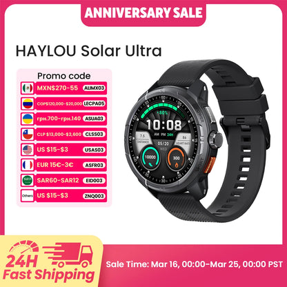 HAYLOU Solar Ultra GPS Smartwatch 1.6” AMOLED Display