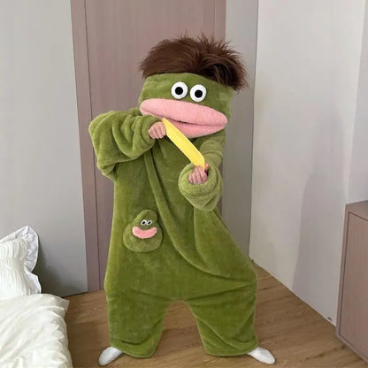 Cartoon Pajamas Autumn Winter Couple Set Wacky Bodysuit