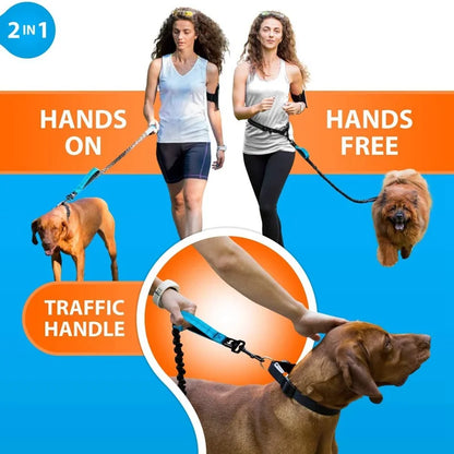 Double elastic reflective running leash portable