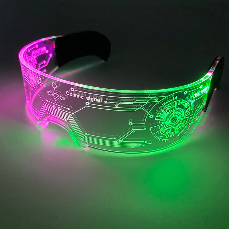 New Acrylic Luminous Glowing Cyberpunk Glasses LED Light