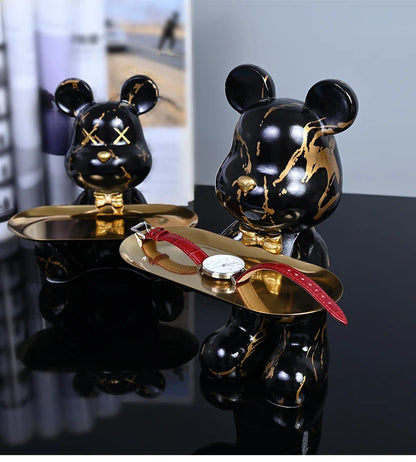 Colorful Bear Statues and Sculptures Butler Figure Ornaments