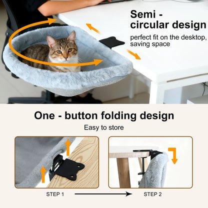 Cat Desk Bed One-Click Folding Sunken Design Space-Saving