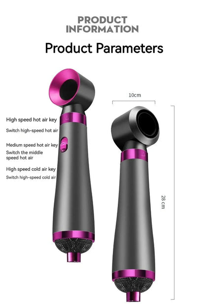 Five in one hair dryer hot air comb electric curly hair straightener