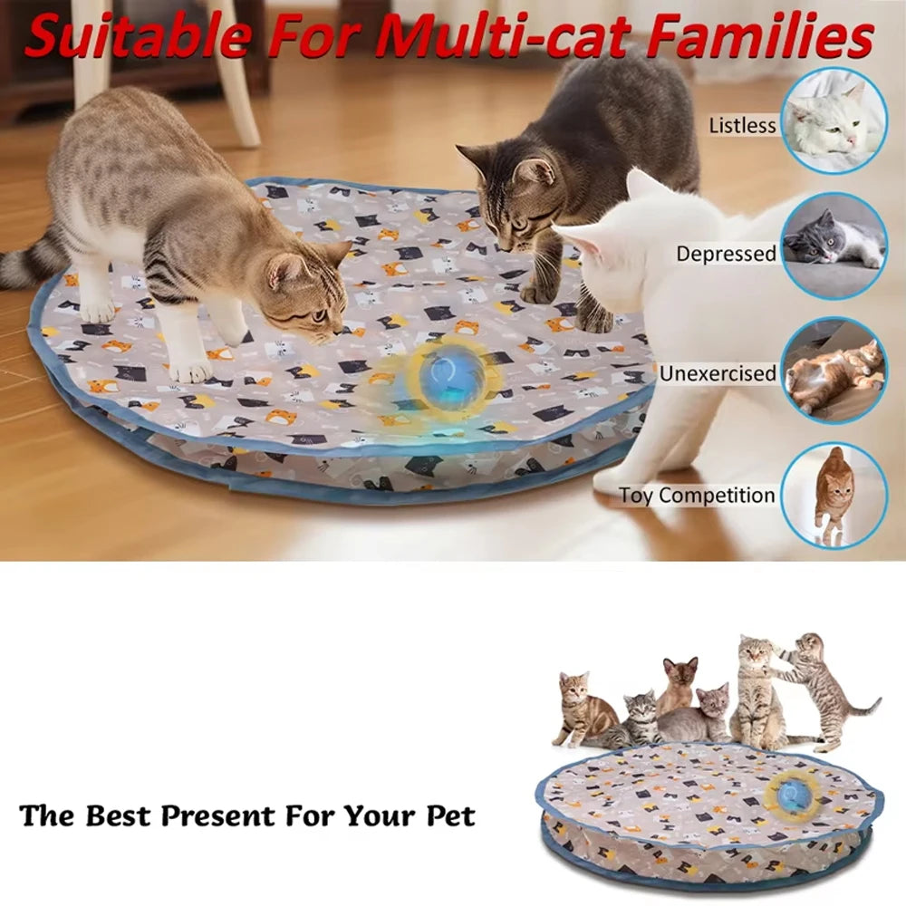 Smart Interactive Cat Toys Ball Fast Rolling in Pouch Hide and Seek