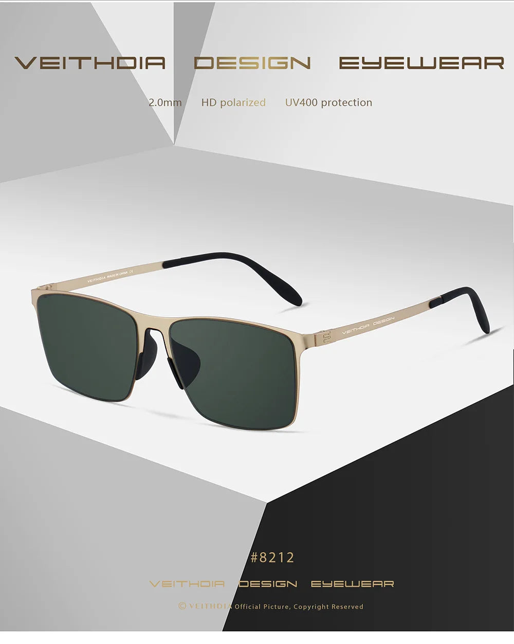 VEITHDIA High-definition Nylon Lens Polarized UV400 Eyeglasses