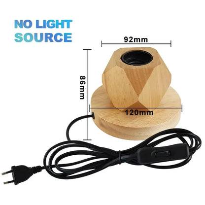 Modern Wood Table Lamps E27 Retro Desk Decora Light